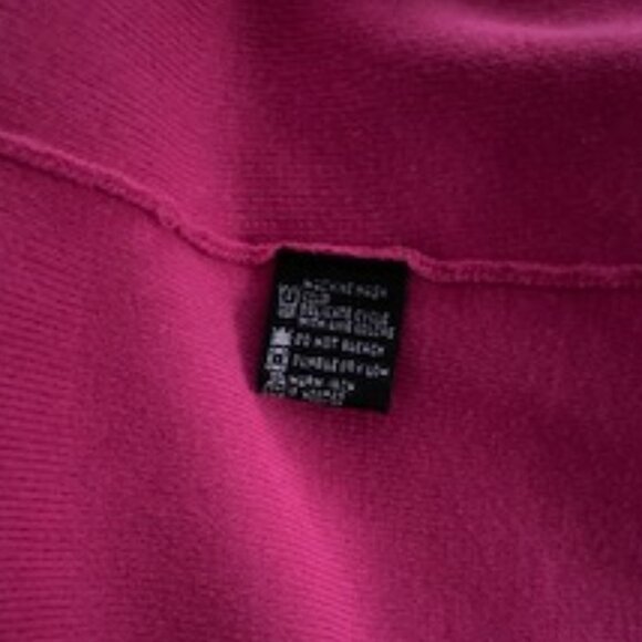 Women's Pierre Cardin Fuchsia Zip Cardigan with Black Trim, Size S - Picture 5 of 6